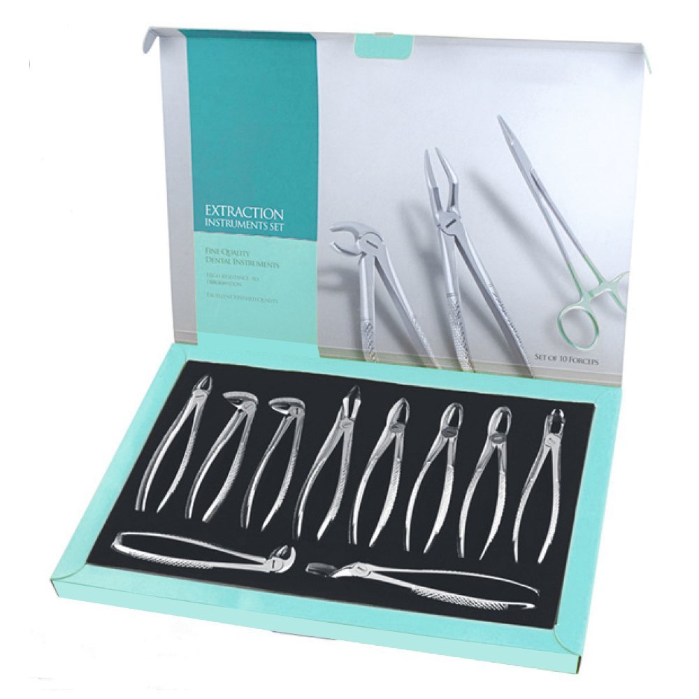 Extracting Forceps Set, English Pattern (10 pcs)
