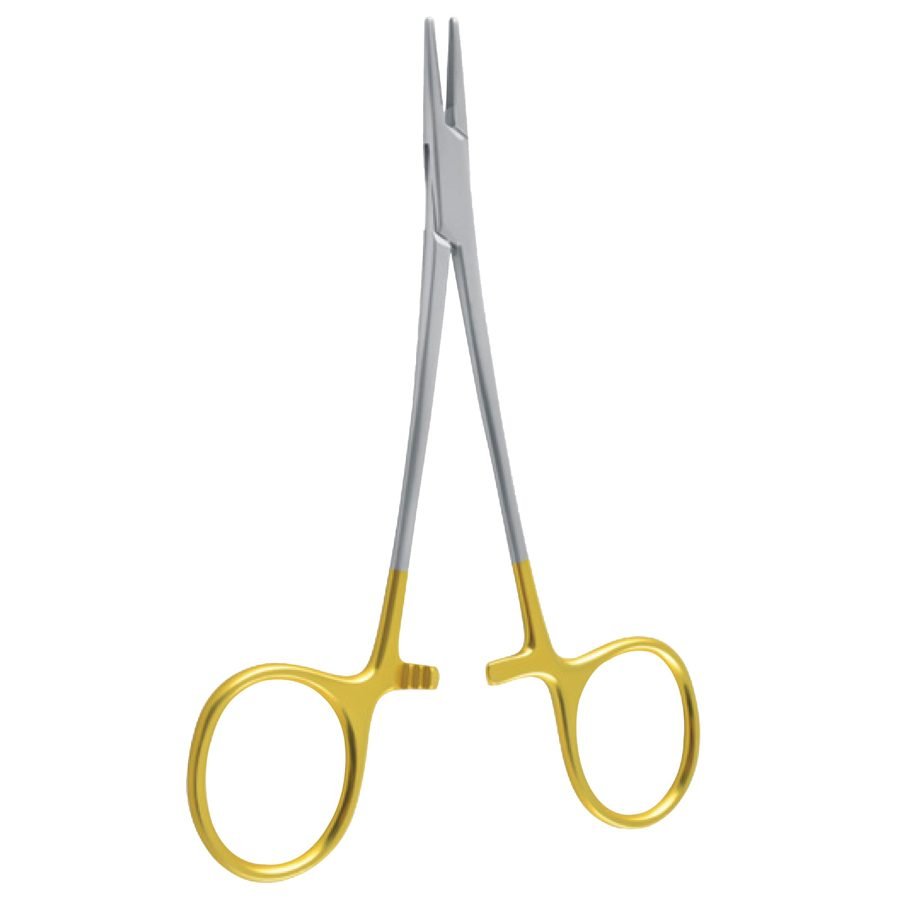 Halsey Needle Holder, Tungsten Carbide (PL-NH-1201) — German-grade stainless steel AISI 420 + TC inserts, manufactured by Pak Line Industries, Sialkot
